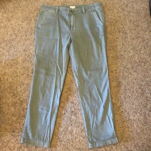 Olive green J.Crew Factory Sunwash Slim Chino Pant